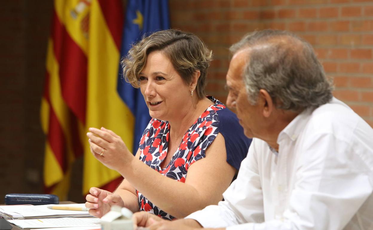 Raquel Tamarit y Miguel Soler durante la rueda de prensa de inicio de curso. 