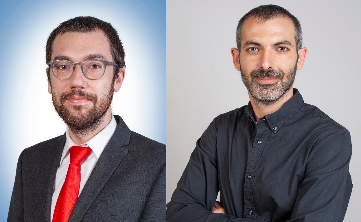 Rubén Penadés (izquierda) y Víctor Gilabert (derecha) el presentador y el autor del cartel de las fiestas 2022. 