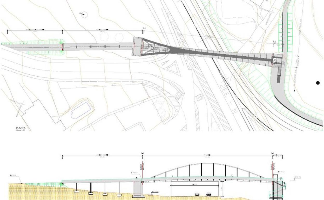 Boceto de la futura pasarela que se construirá en Calp. 