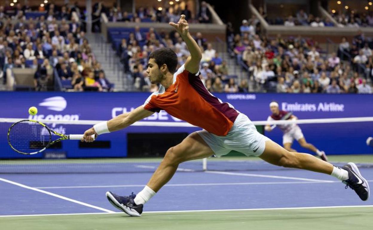 Carlos Alcaraz, durante la final del US Open. 