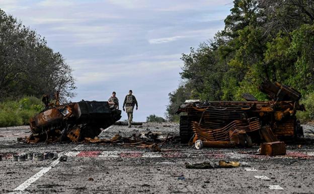 Tanques destruidos en Balakliia. 