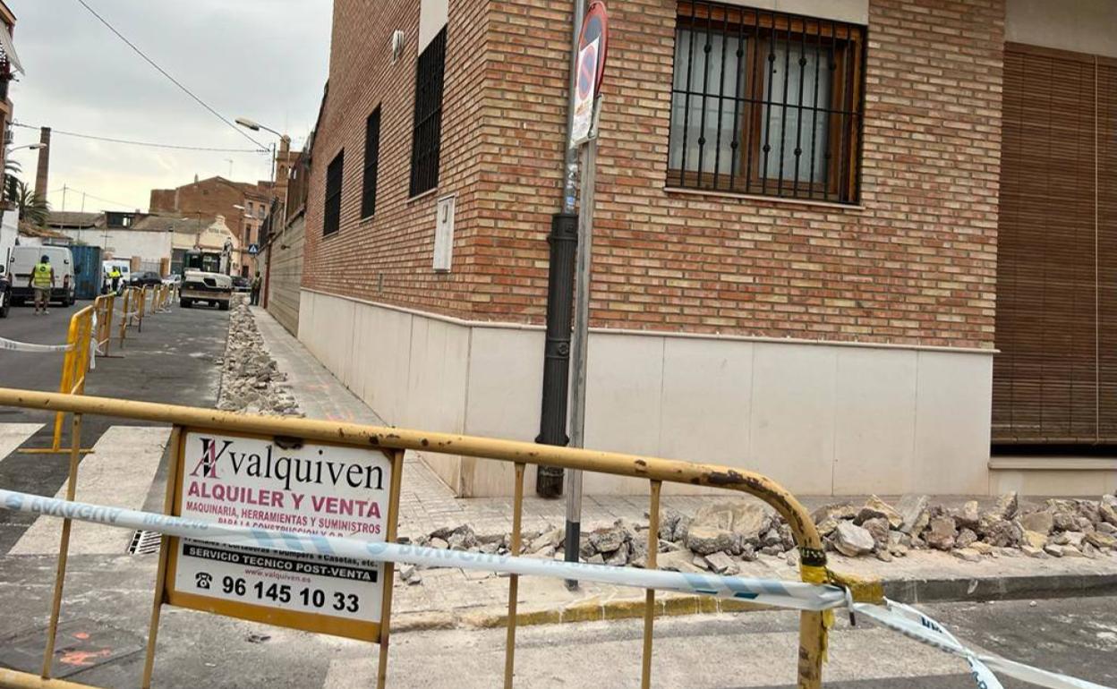 Las obras realizadas en una de las calles. 