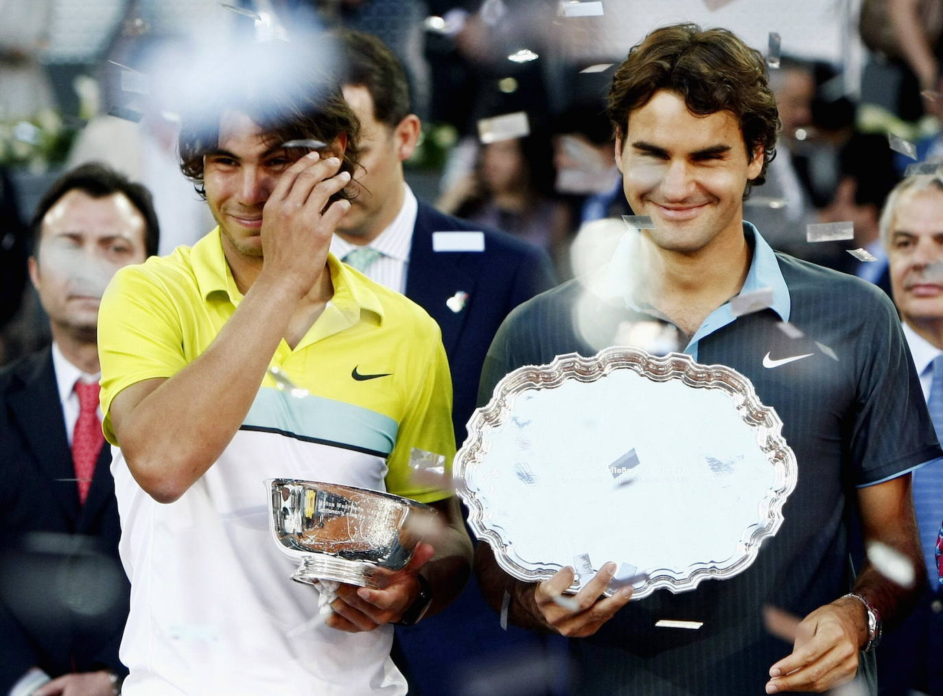 Nadal y Federer en el Máster Mil de Madrid de 2009.