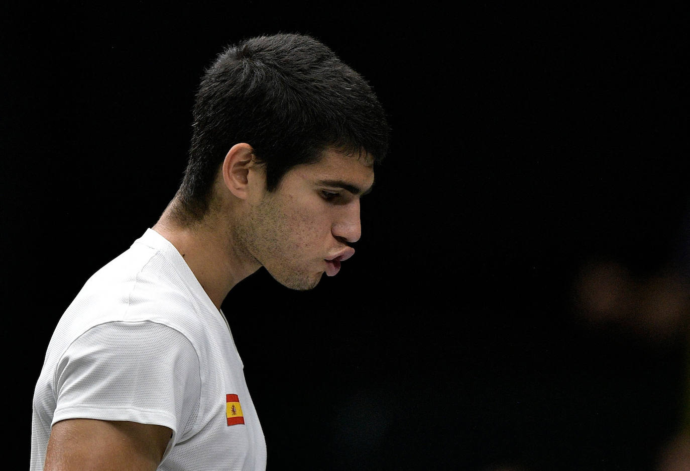 Alcaraz durante el partido.