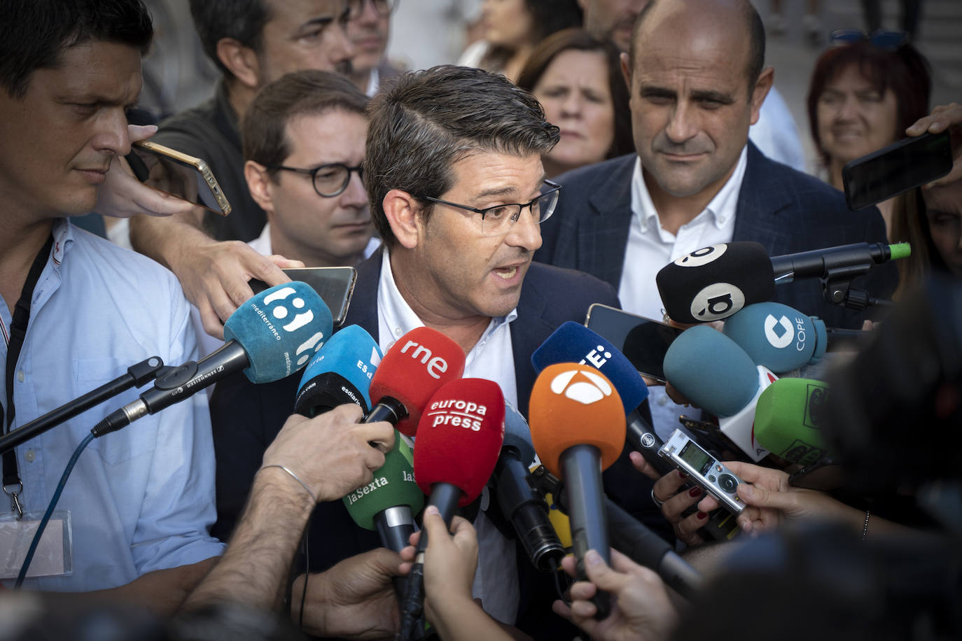 El expresidente de la Diputación de Valencia, Jorge Rodríguez, en la Ciudad de la Justicia de Valencia. 