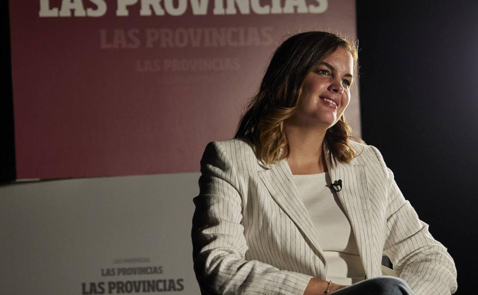 La vicealcaldesa de Valencia, Sandra Gómez, en el plató de LAS PROVINCIAS durante la entrevista. 