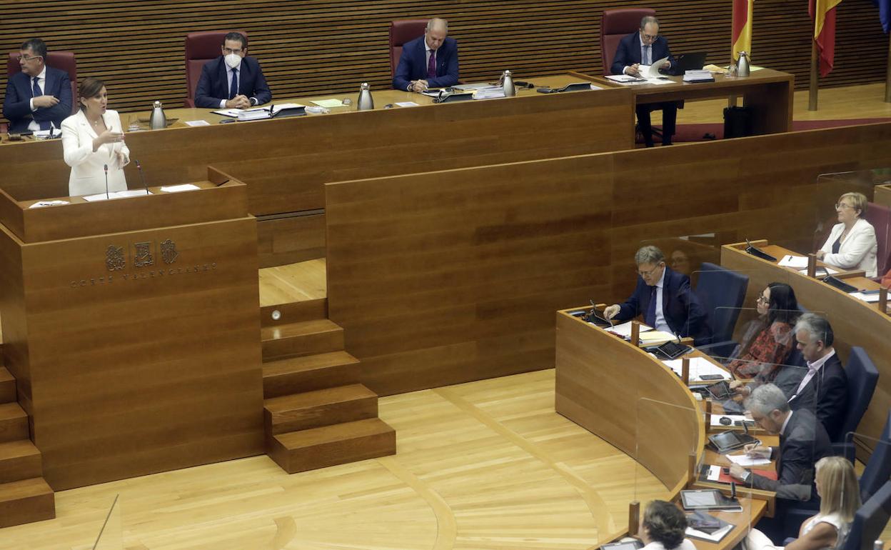 Intervención de la síndica del PP, durante el debate de política general 