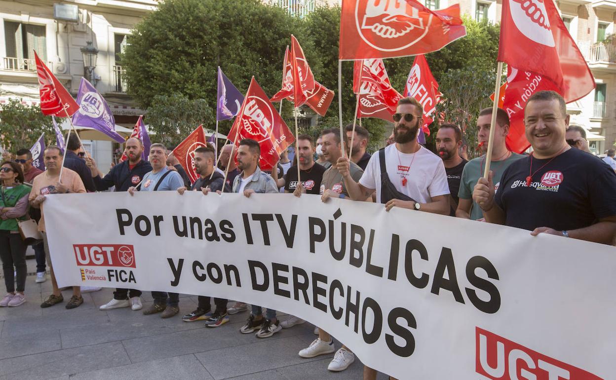 Protesta de los trabajadores de las ITV. 