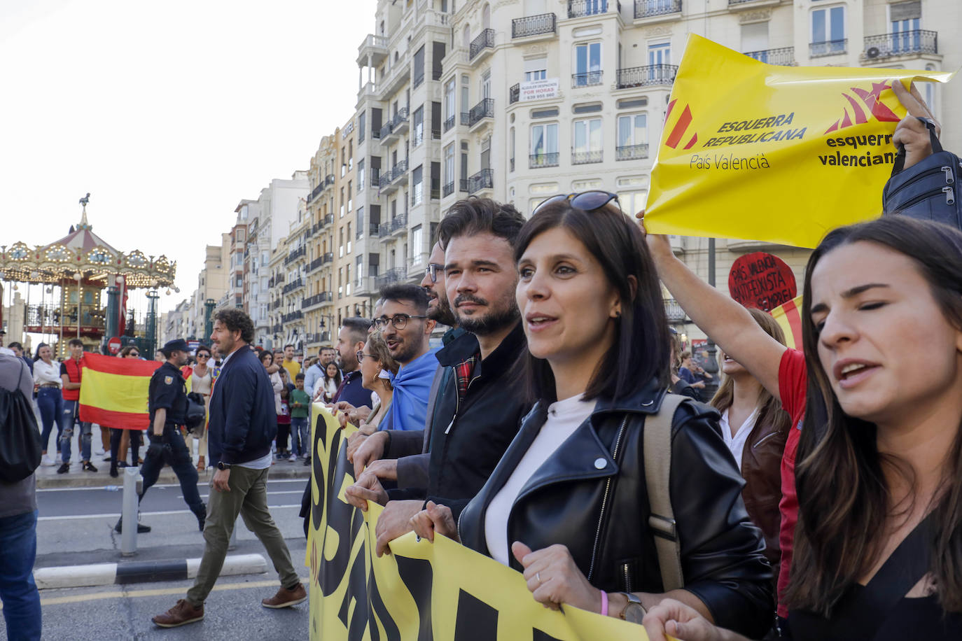 Fotos: Manifestaciones en Valencia por el 9 d&#039;Octubre 2022