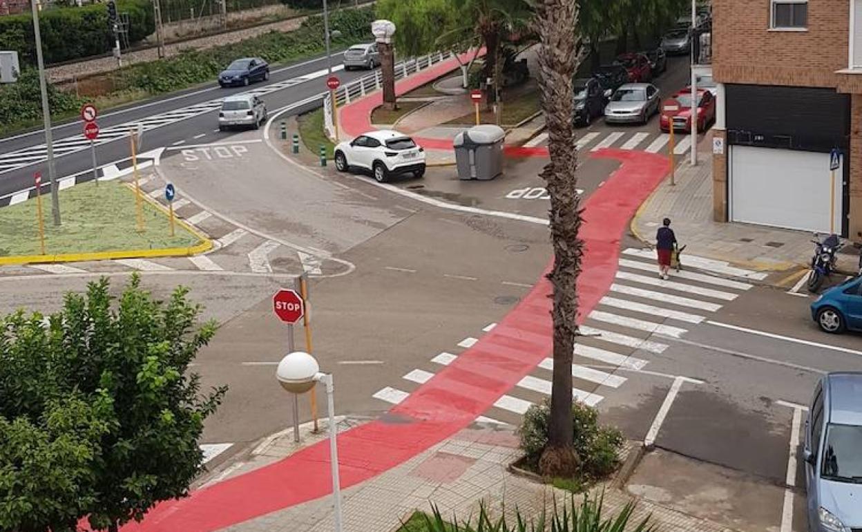 Uno de los tramos del carril bici.  