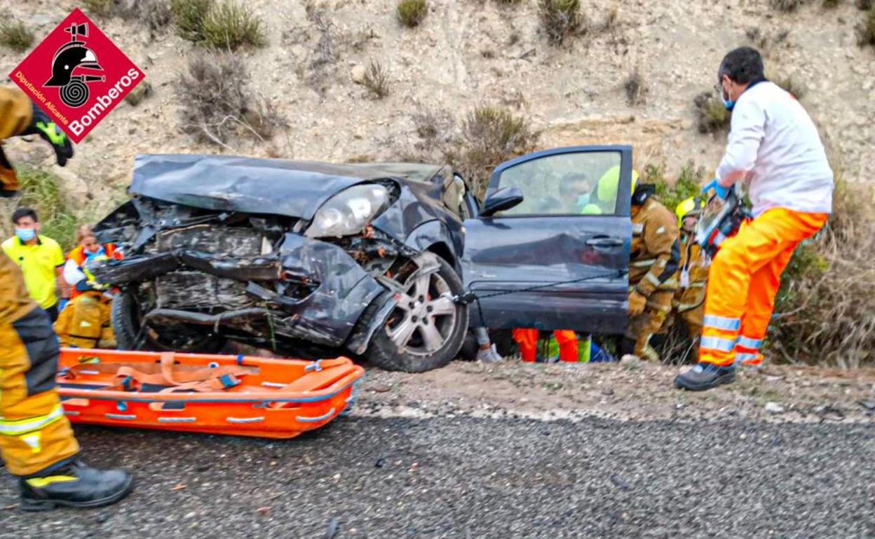 Imagen del coche siniestrado en La Vila Joiosa