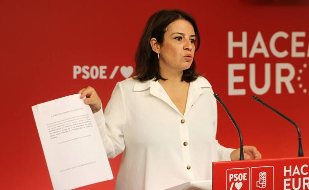 La ex vicesecretaria general del PSOE, Adriana Lastra, el pasado 19 de mayo cuando presentó la proposición de ley socialista sobre el proxenetismo.