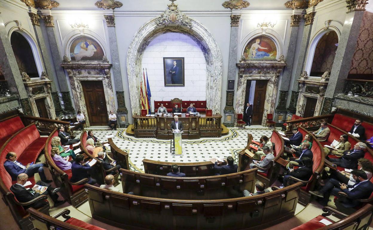 Sesión plenaria en el Ayuntamiento de Valencia. 