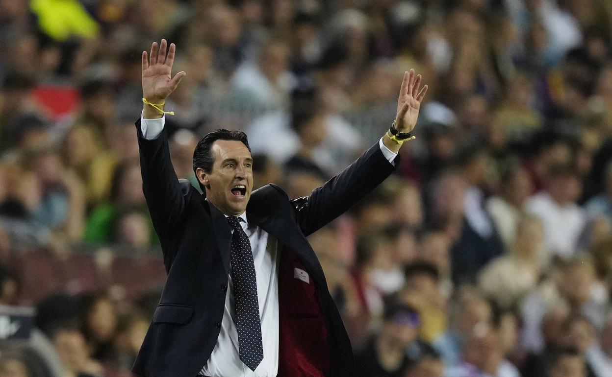 Unai Emery, durante un partido del Villarreal.