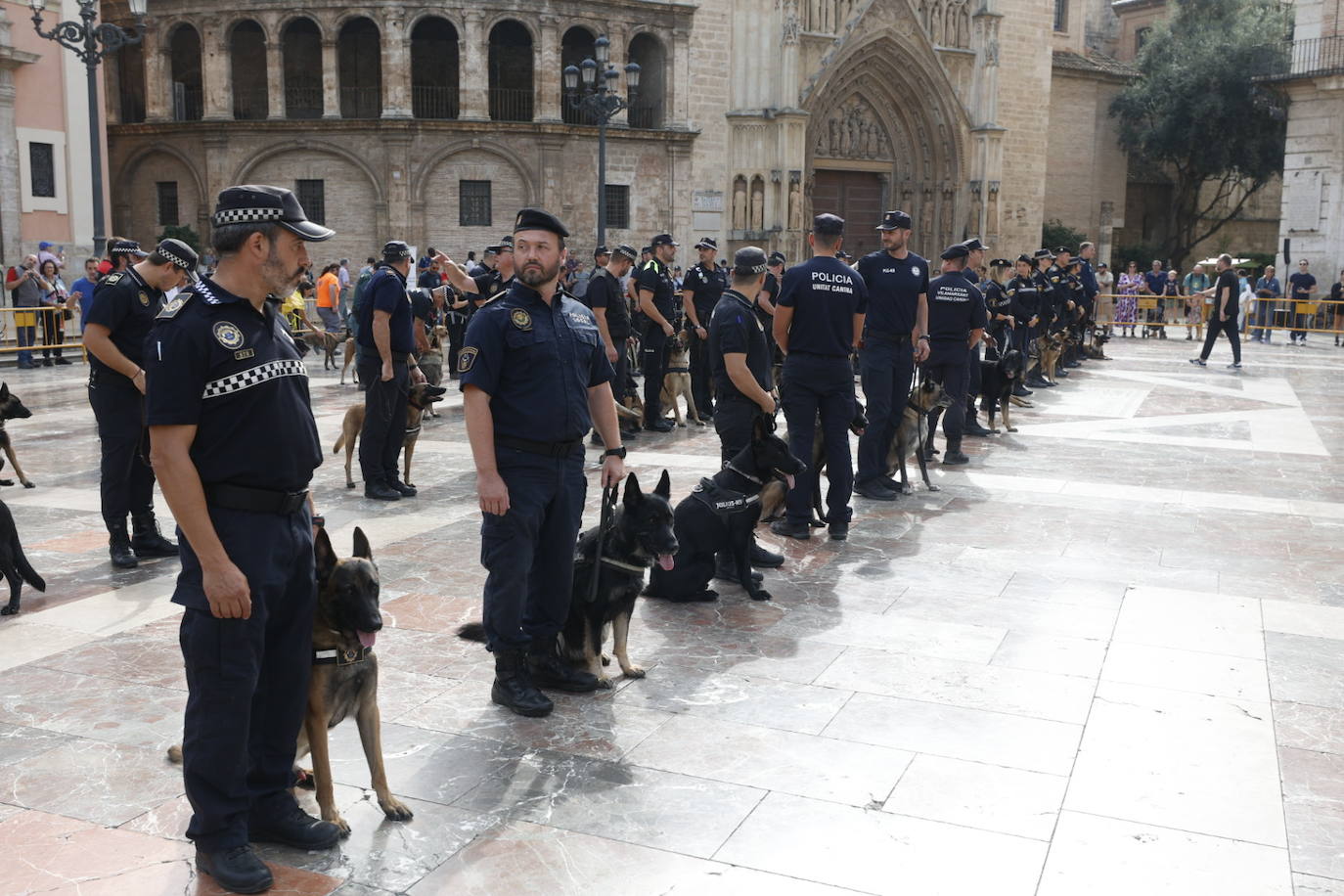 Fotos: Exhibición de unidades caninas de policías y bomberos en la plaza de la Virgen