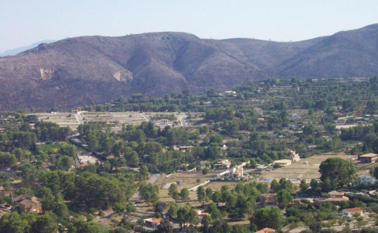 Vista general  Bixquert, uno de los diseminados de Xàtiva. 