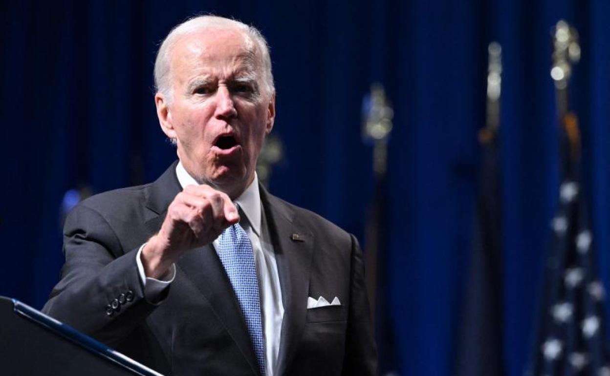 Joe Biden durante el acto de campaña celebrado en Pensilvania. 