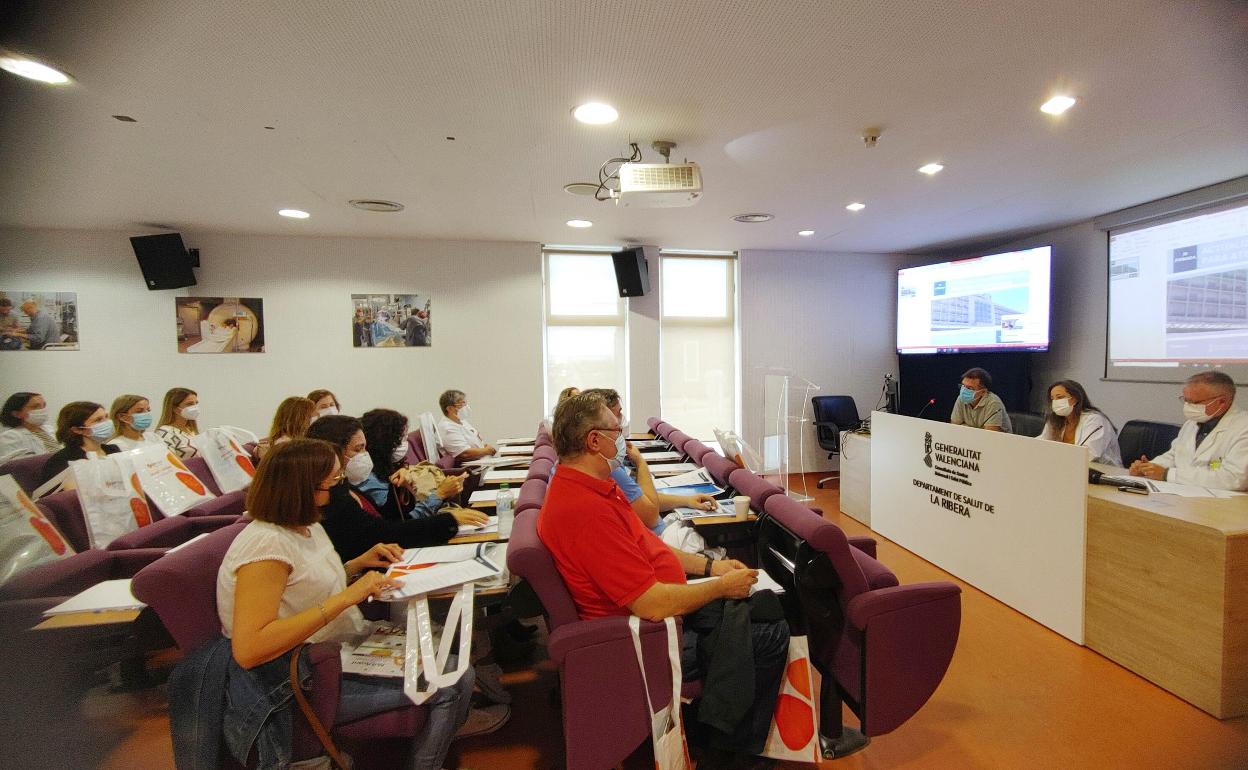 Profesionales asistentes a la jornada en el Hospital de la Ribera. 