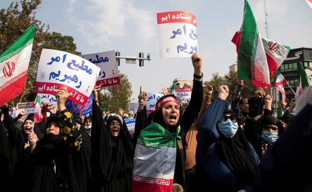 Protestas de la semana pasada en Teherán, la capital de Irán.