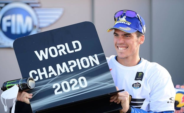 Imagen principal - Mir ha dado hasta ahora el único título de MotoGP (2020) a la Cuna. Abajo, Martín (2018) y Arenas (2020) ganaron en Moto3. 