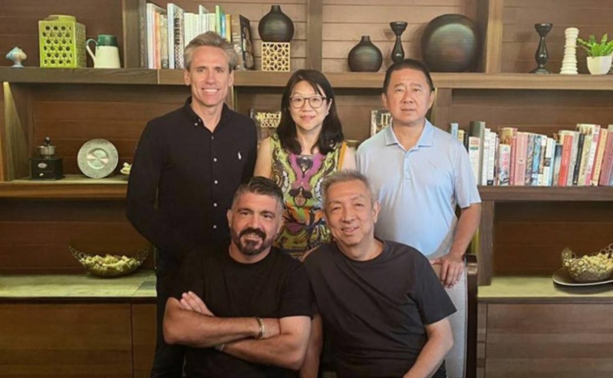 Gattuso, junto a Lim, Corona, LayHoon y Kim Koh en la última visita a Singapur.