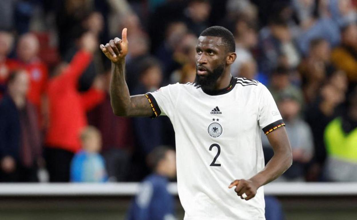 Rüdiger, durante un encuentro de la Nations League con la selección alemana. 