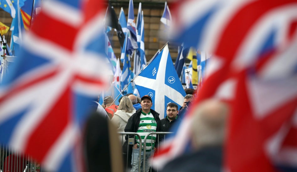 Manifestación por la independencia de Escocia en Glasgow.