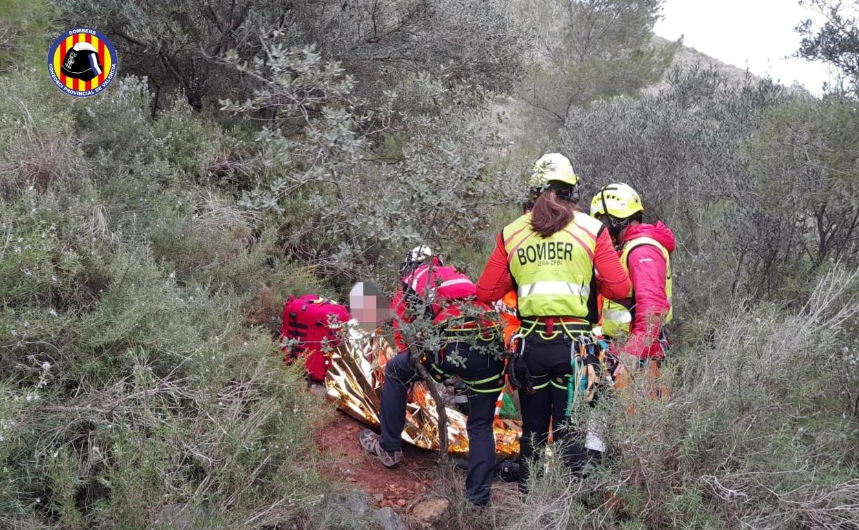 Lugar donde fue encontrado el hombre por el Grupo de Rescate de Altura. 