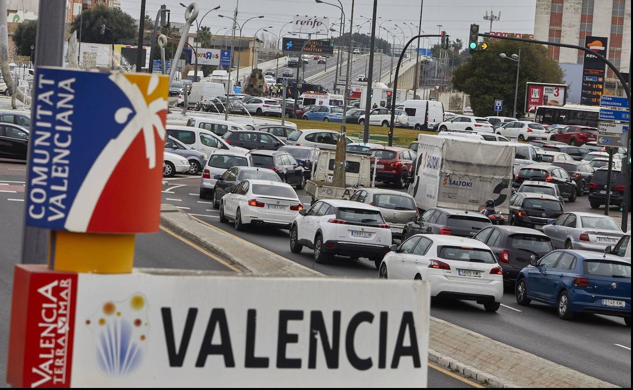 Atasco en Valencia.