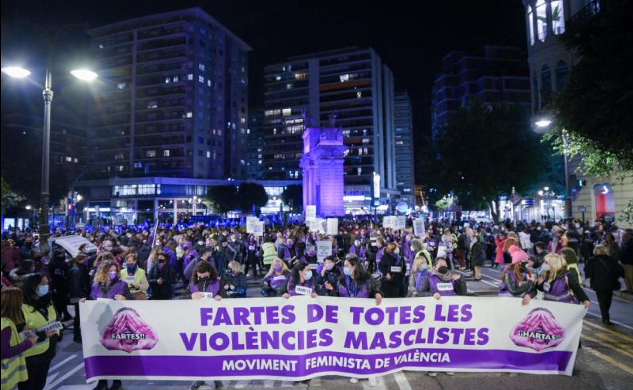 Manifestación del año 2021 en Valencia. 