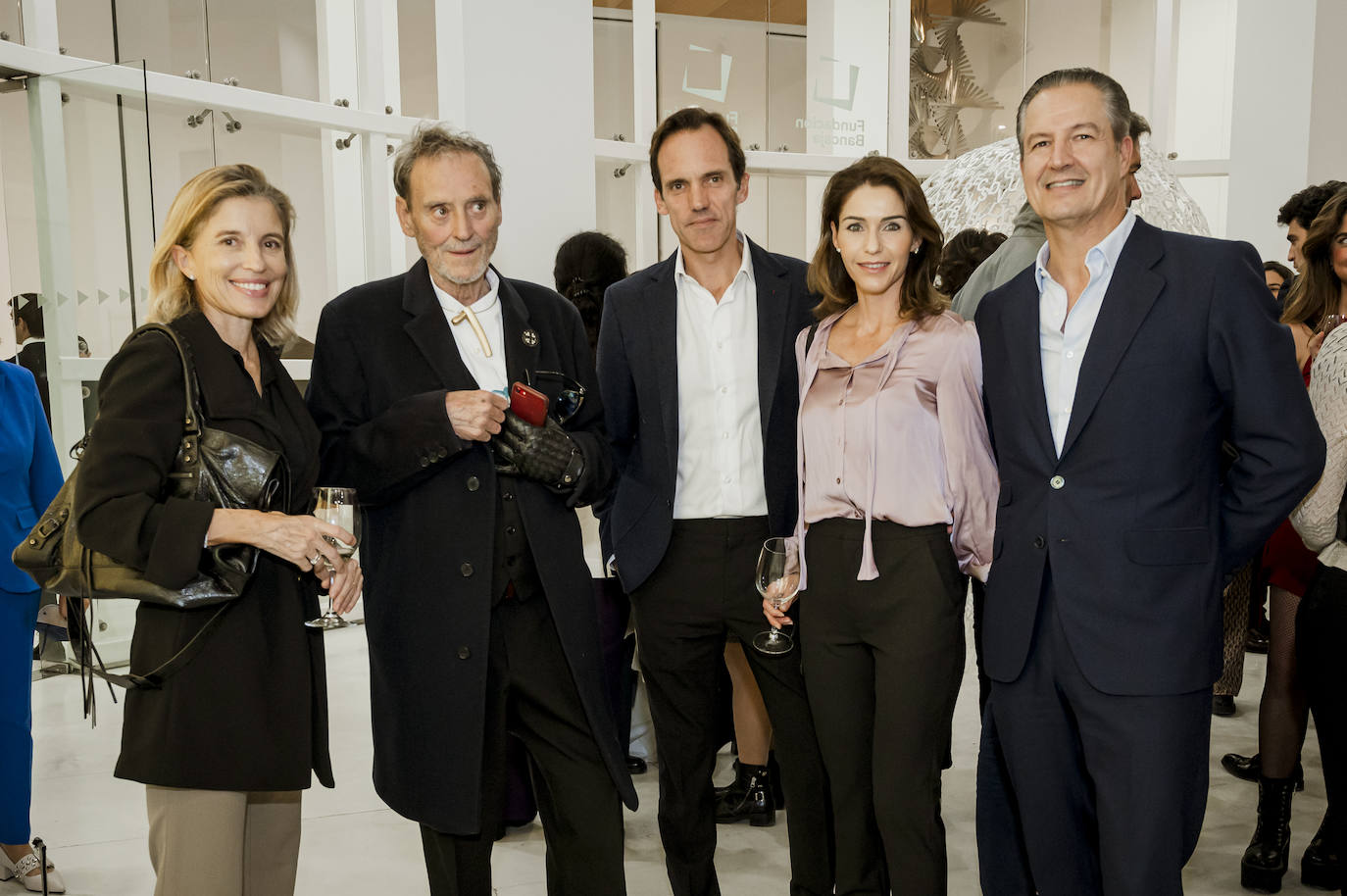 María Vázquez, Miquel Navarro, David Lladró, Marta Aliño y Antonio Soler en la inauguración de la exposición de Jaume Plensa.