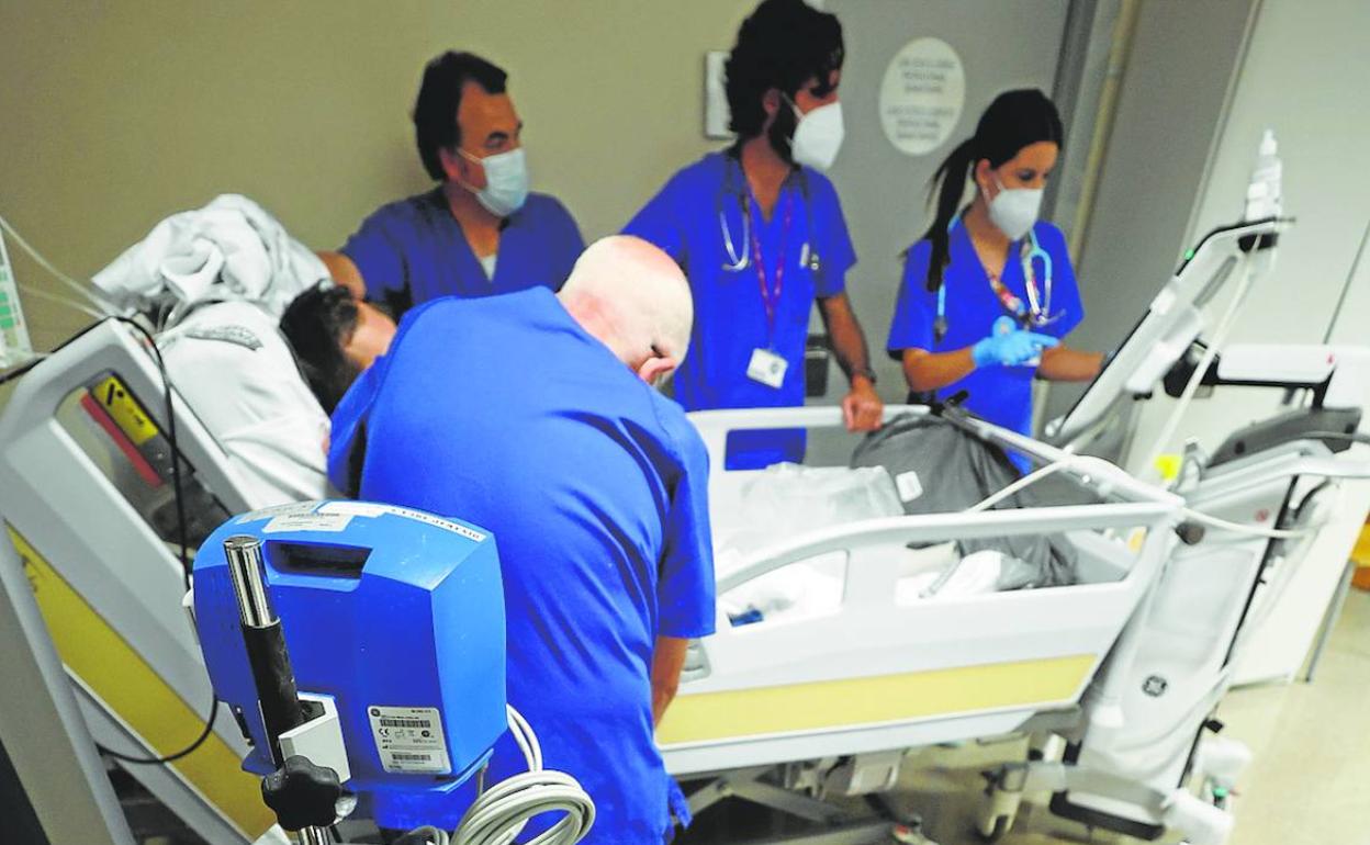 Personal sanitario atiende a un paciente en el servicio de Urgencias de un hospital valenciano.