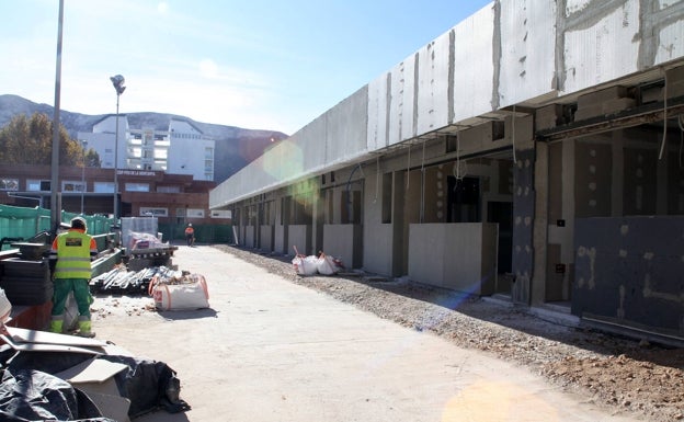 Los trabajos de construcción del aulario de Infantil. 