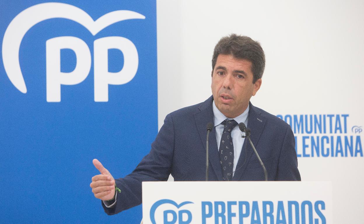 El líder del PP valenciano Carlos Mazón. 