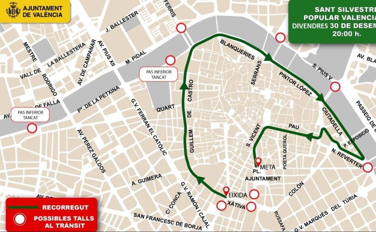 Recorrido de la San Silvestre 2022.