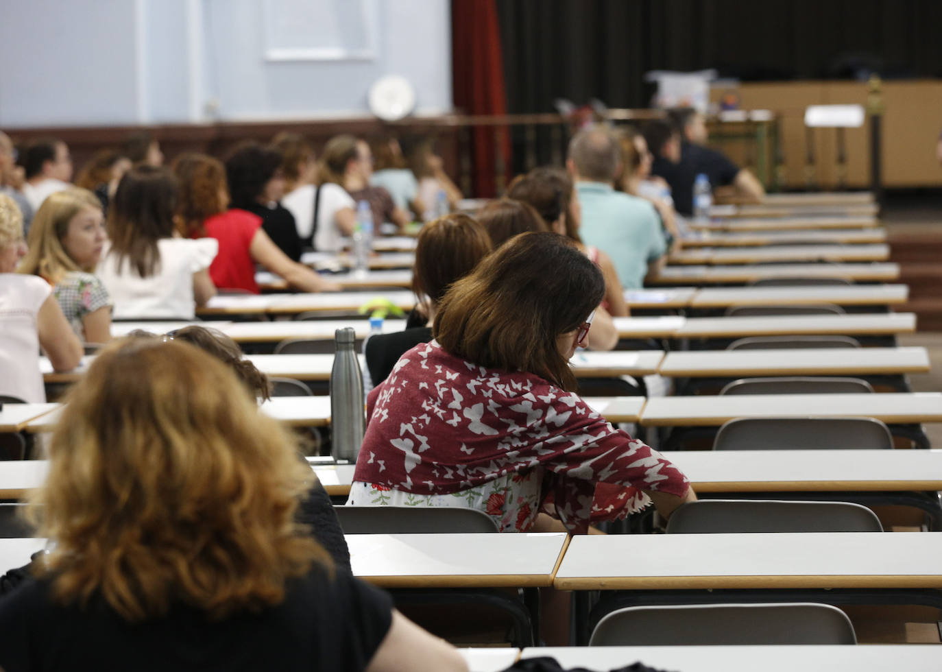 Examen de oposiciones para profesores de Educacion Secundaria y Formacion Profesional en valencia, en una imagen de archivo.