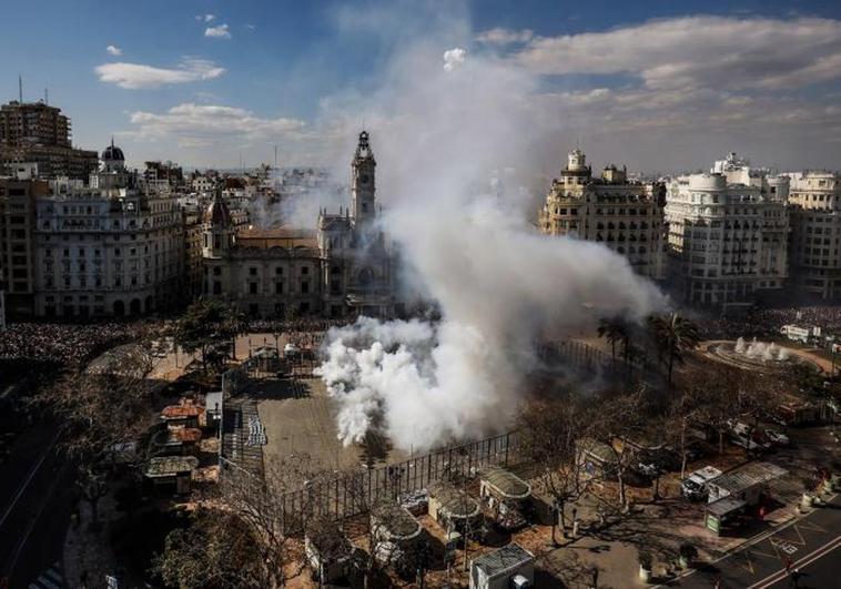 Mascletà en Valencia en Fallas.