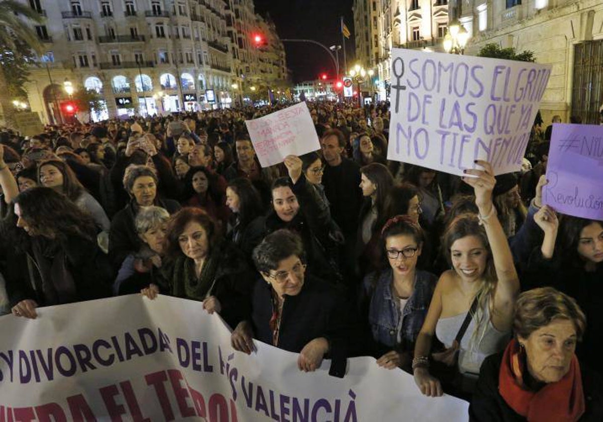 Manifestación en contra de la violencia machista