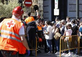 Dispositivo de Cruz Roja en la plaza del Ayuntamiento.