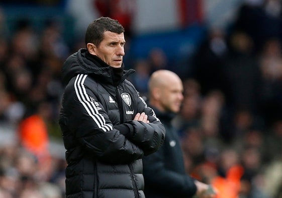 Javi Gracia, durante un partido del Leeds United.