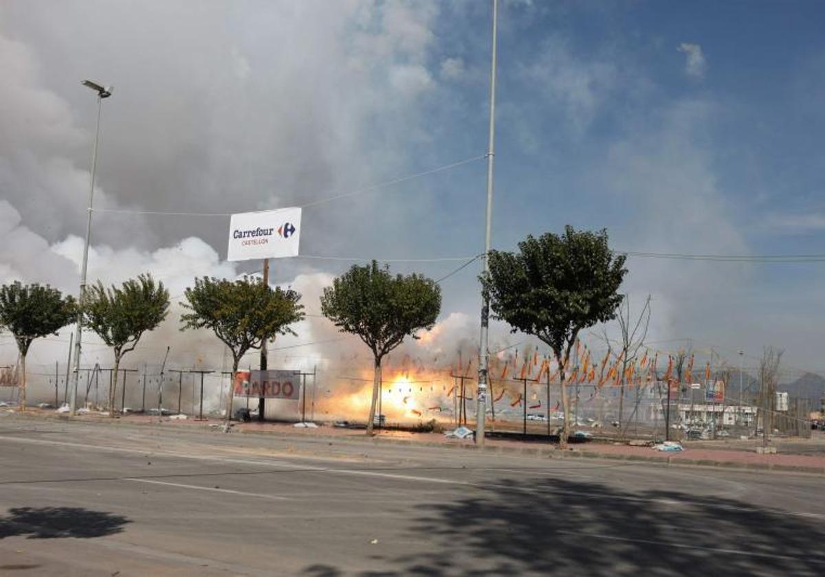 Mascletà en Castellón, en una imagen de archivo.