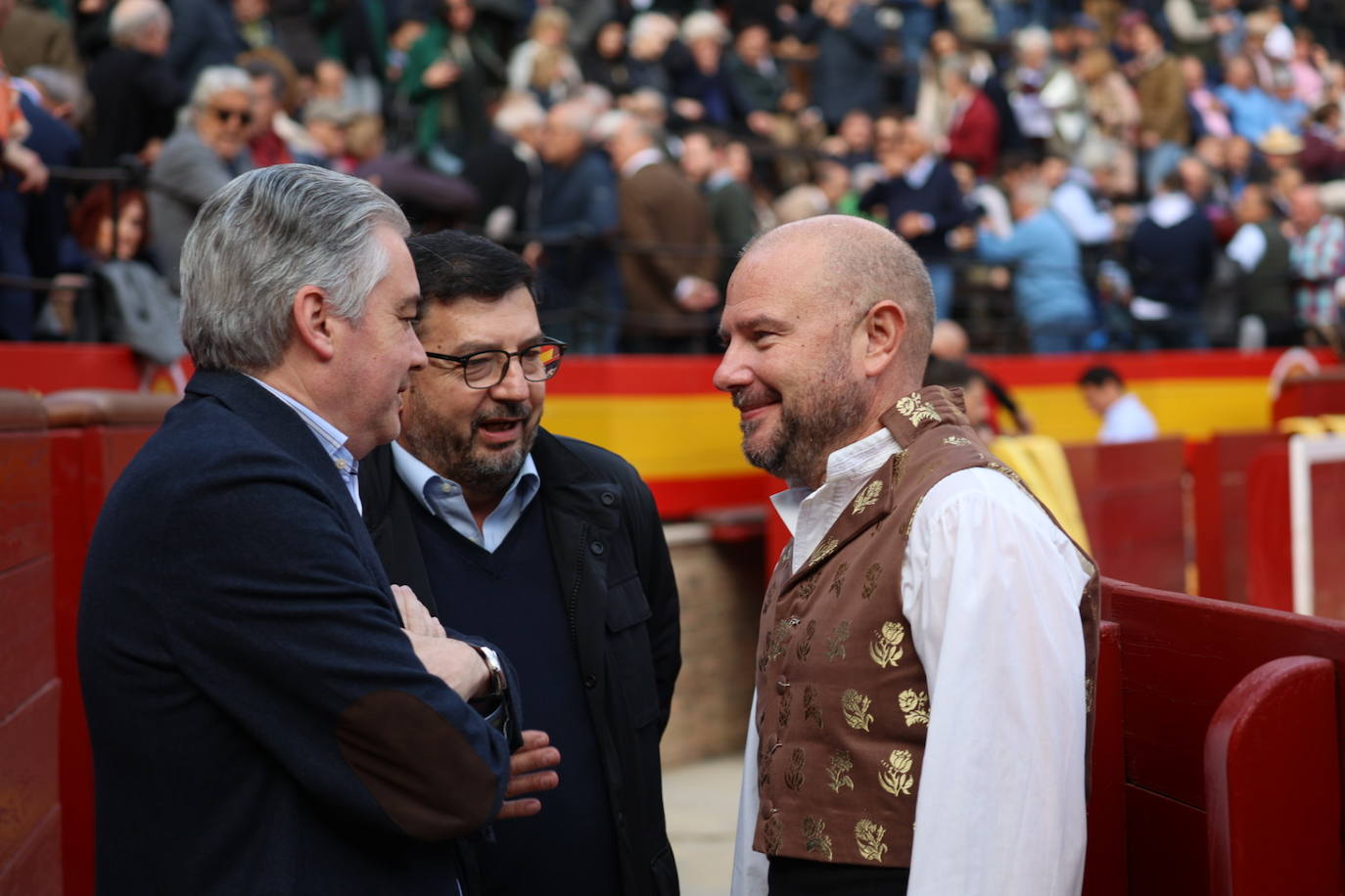 Carmen Lomana, Feliciano López y Juan Roig, en la tarde de Roca Rey