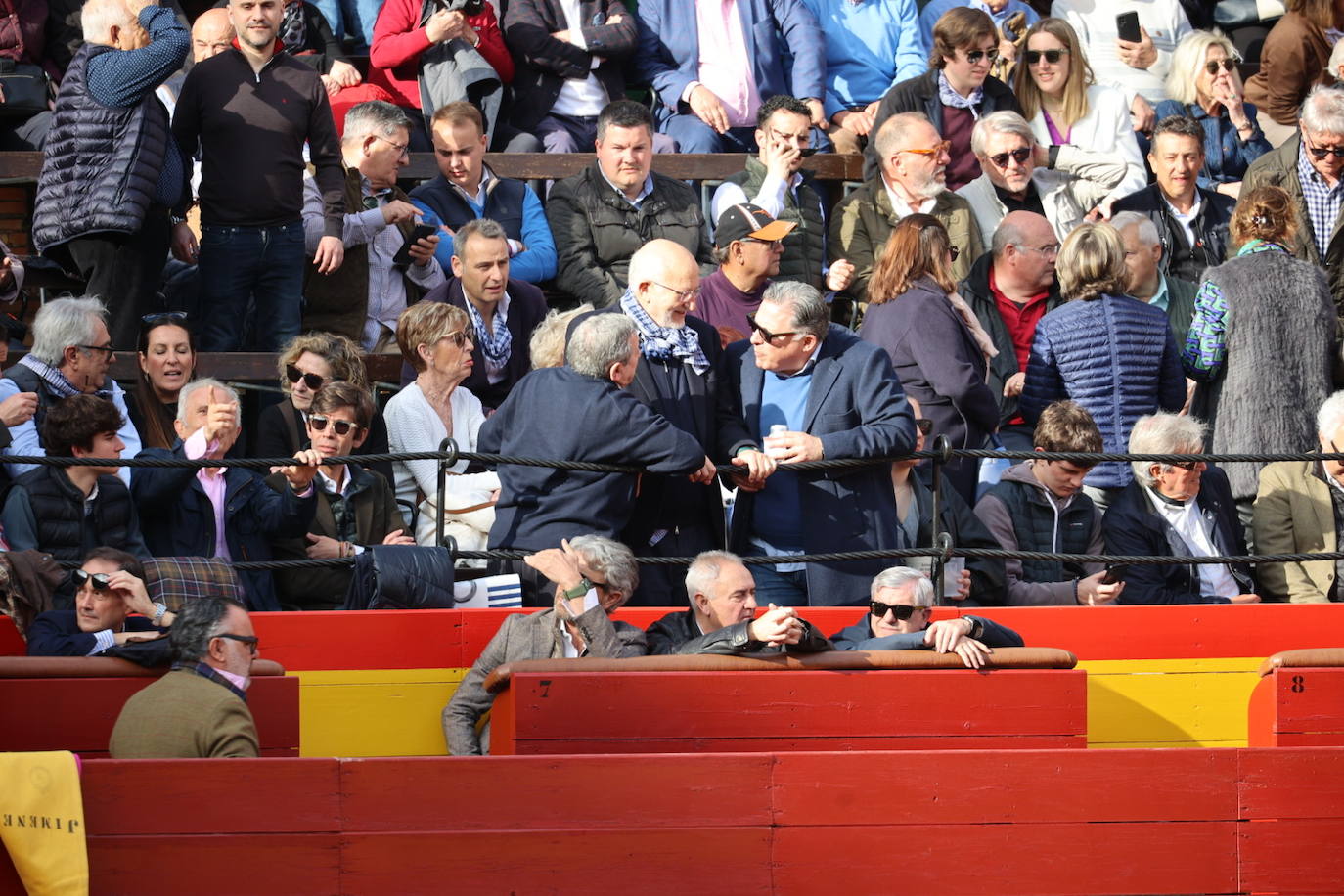 Carmen Lomana, Feliciano López y Juan Roig, en la tarde de Roca Rey