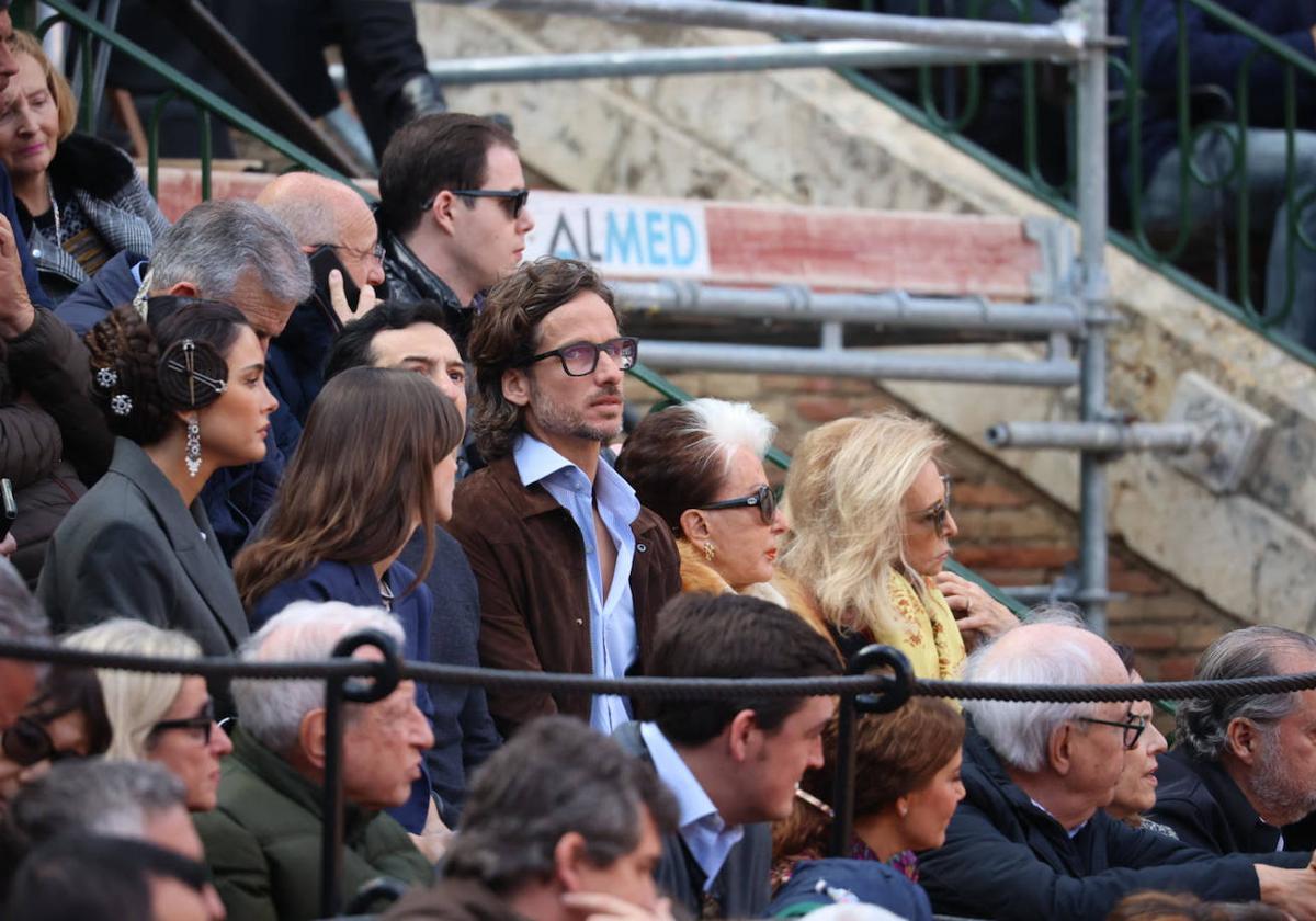 Carmen Lomana, Feliciano López y Juan Roig, en la tarde de Roca Rey