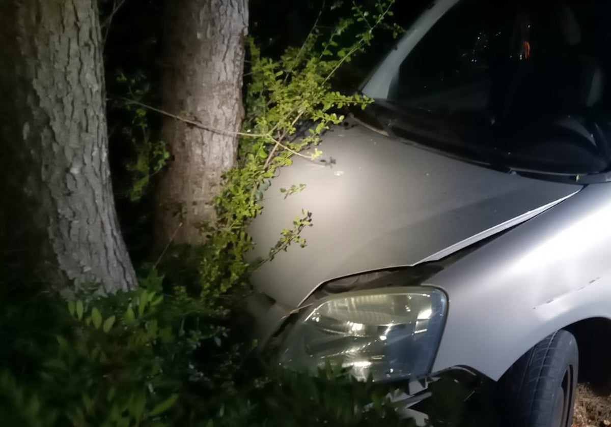 Accidente del vehículo en el que iba el ladrón.