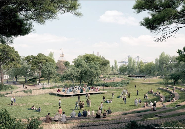 Espai Natzaret, con la playa fluvial al fondo.