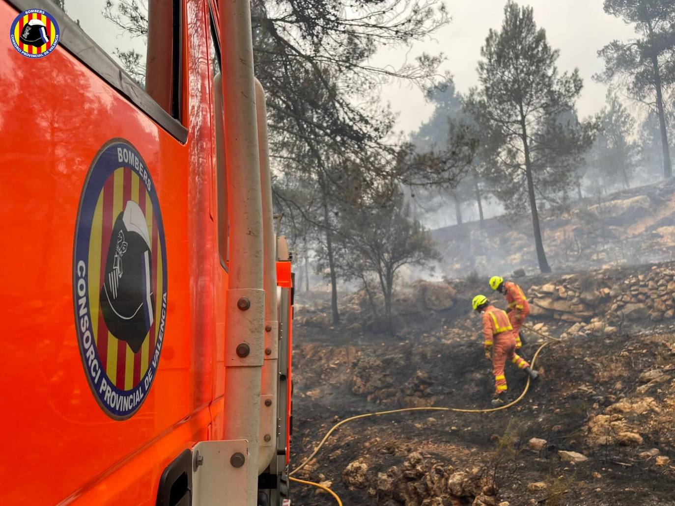 Incendio forestal en Villanueva de Viver