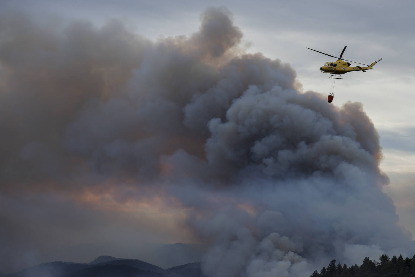 Incendio forestal en Villanueva de Viver