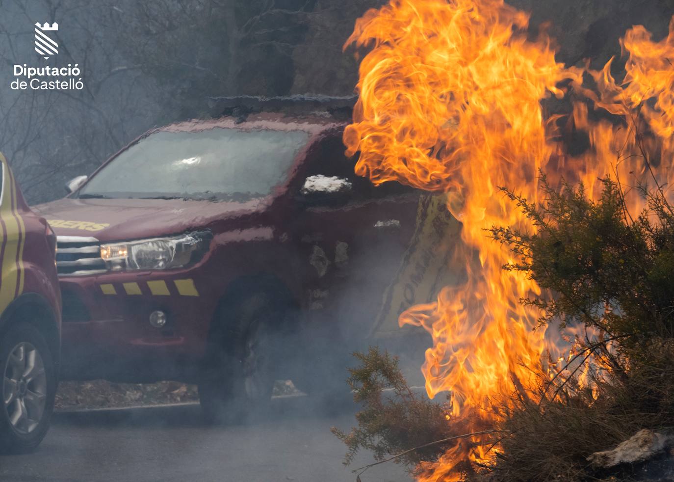 Incendio forestal en Villanueva de Viver