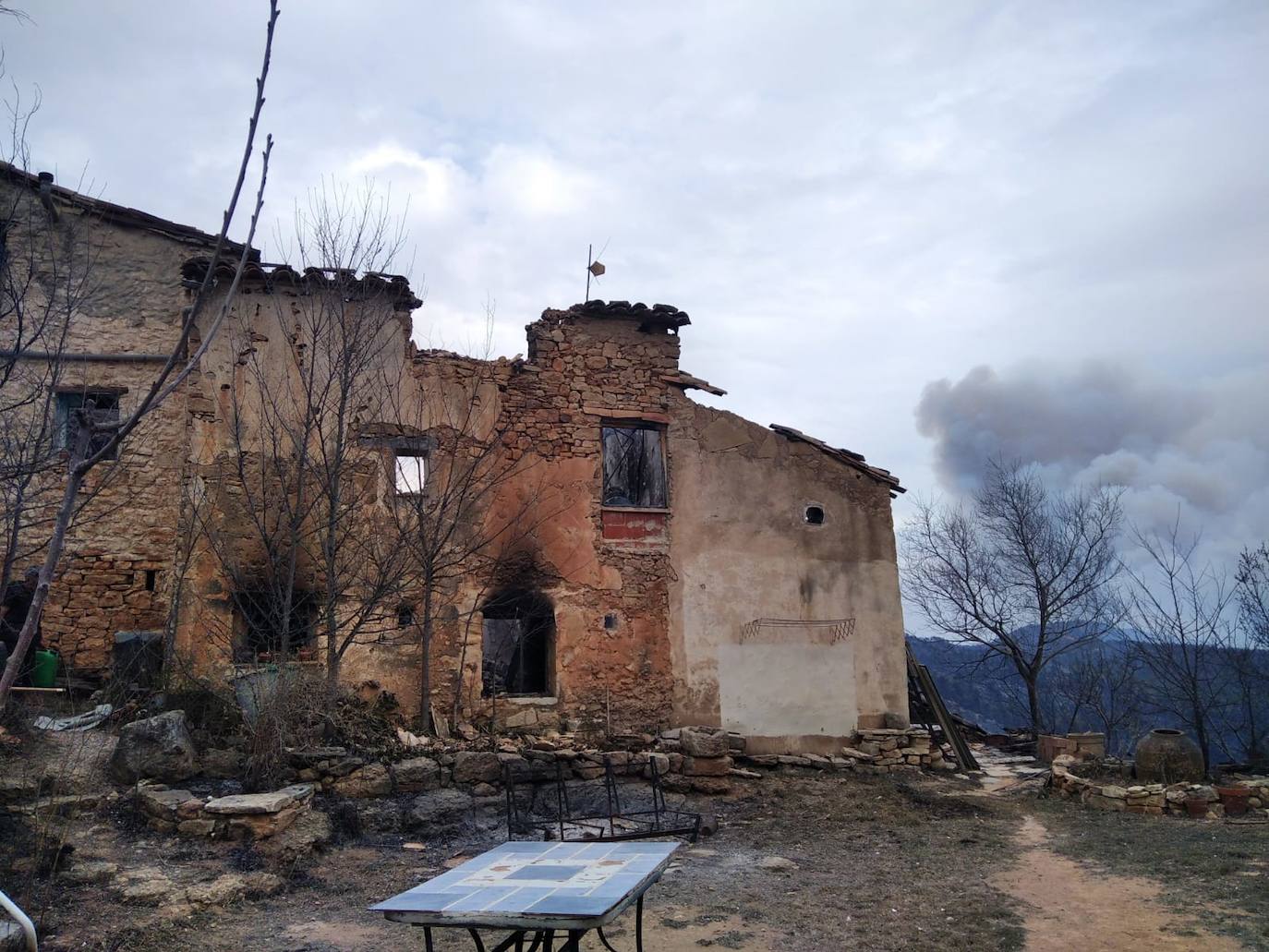 Incendio forestal en Villanueva de Viver